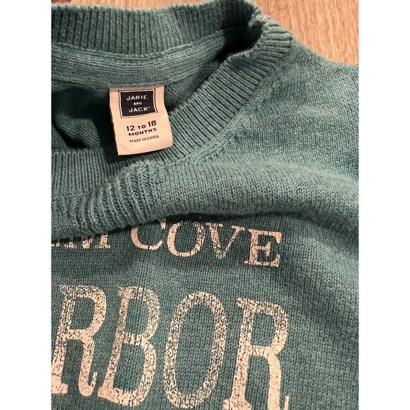 JANIE and JACK Palm Cove Harbor Palm Beach Sweater TEAL size 12 - 18 Months Boys - Picture 4 of 7